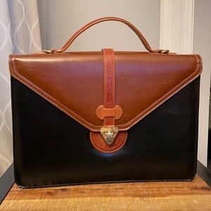 Vintage Moda Italia Brown Structured Handbag with crossbody strap